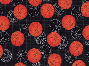 Basketball 60" Wide Flannel Fabric