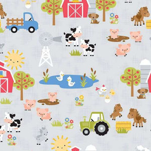 Down on the Farm Animals Cotton Fabric
