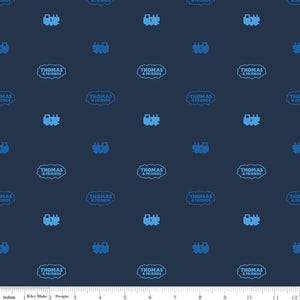 All Aboard with Thomas & Friends Silhouette Navy Cotton Fabric