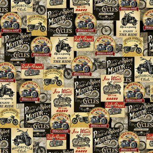 Prince of Speed Motorcycles Cotton Fabric