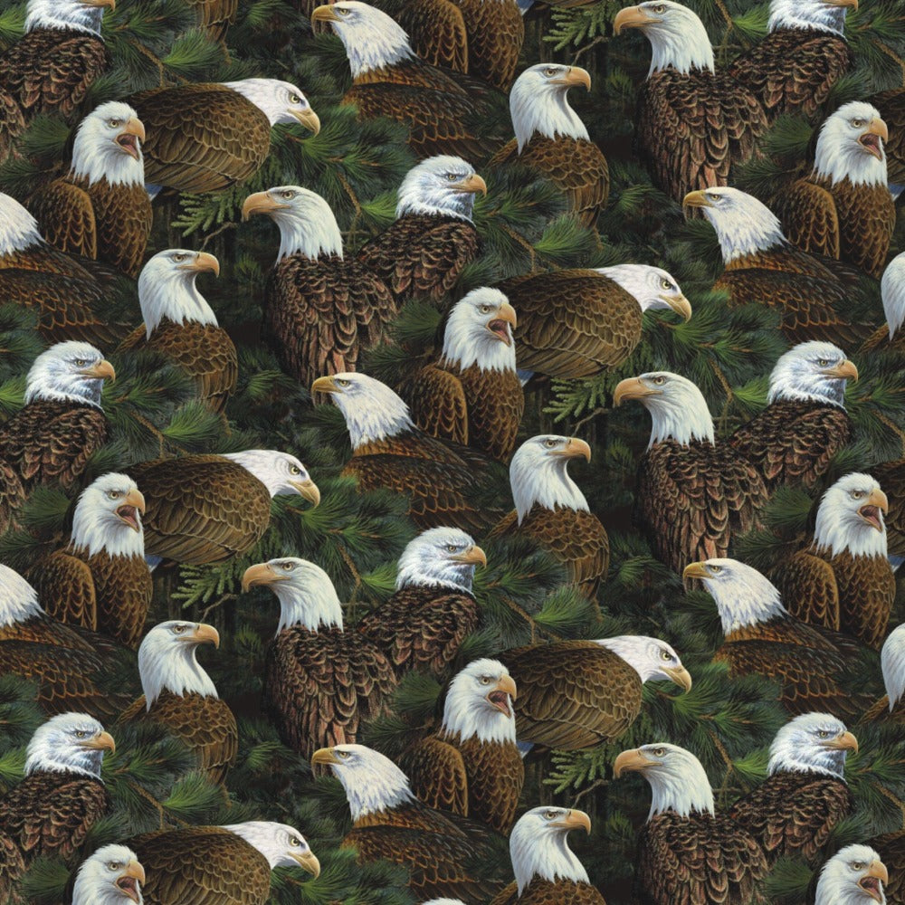 Eagles Flying High Allover Cotton Fabric