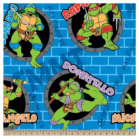 Ninja Turtles Names Fleece Fabric