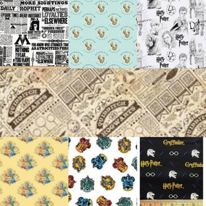 Harry Potter Half Yard Cotton Fabric Bundle (7 Pieces)