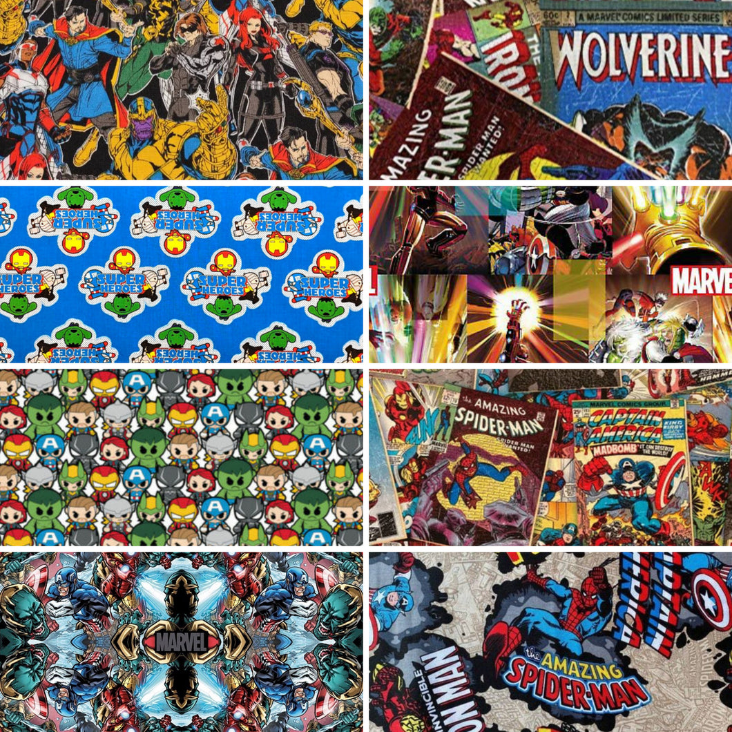 Avengers Half Yard Cotton Fabric Bundle (8 Pieces)
