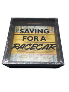 MDF Inspirational Glitter Money Bank- Saving For a Racecar