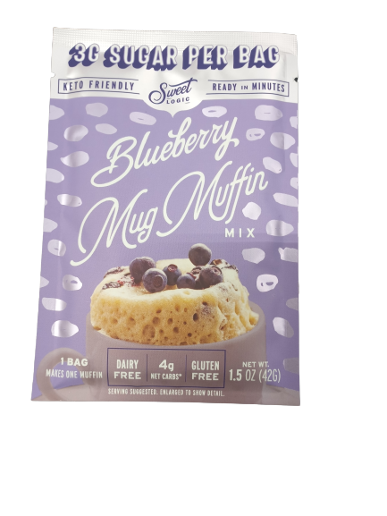 Sweet Logic/ Blueberry Mug Cake Mix/ Keto Friendly/ Gluten Free/1.5 oz/4 packs