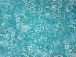 Floral Teal 36" Wide Cotton Fabric