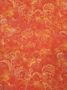 Floral Orange 36" Wide Cotton Fabric