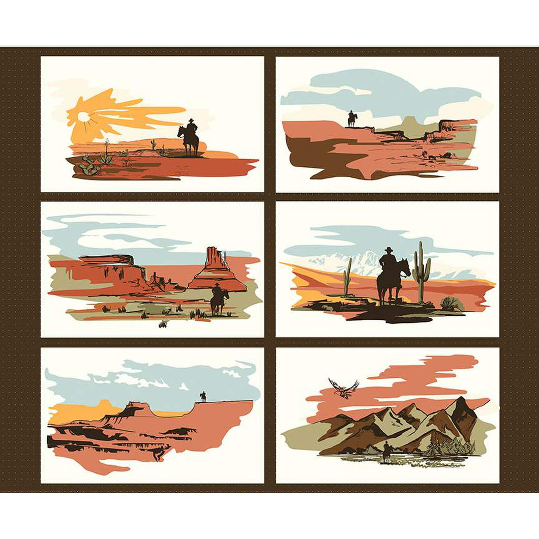 Go West with John Wayne Panel Cotton Fabric