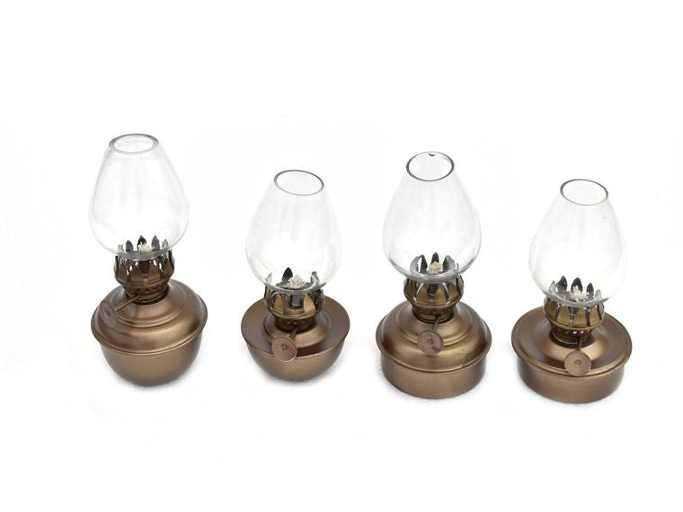 Single Antique Brass Table Oil Lamp 5
