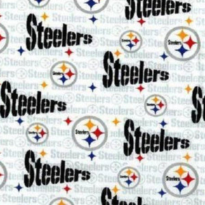 Steelers White Cotton Fabric