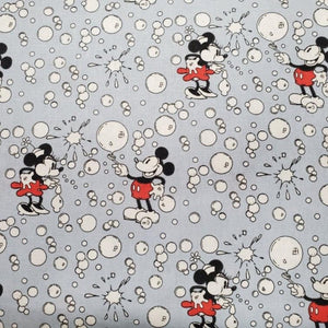 Mickey and Minnie Mouse Bubbles Cotton Fabric