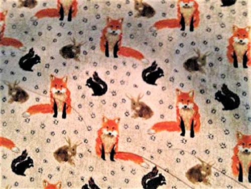 Fox Pawprints Flannel Fabric