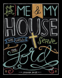 Faith Me and My House Will Serve the Lord Panel Fabric