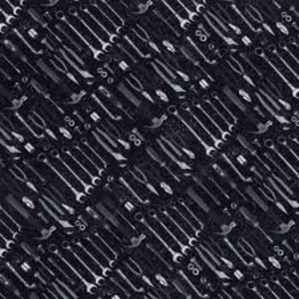 American Muscle Tools Black Cotton Fabric