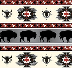 Tribal Buffalo Roam Anti-Pill Premium Fleece Fabric