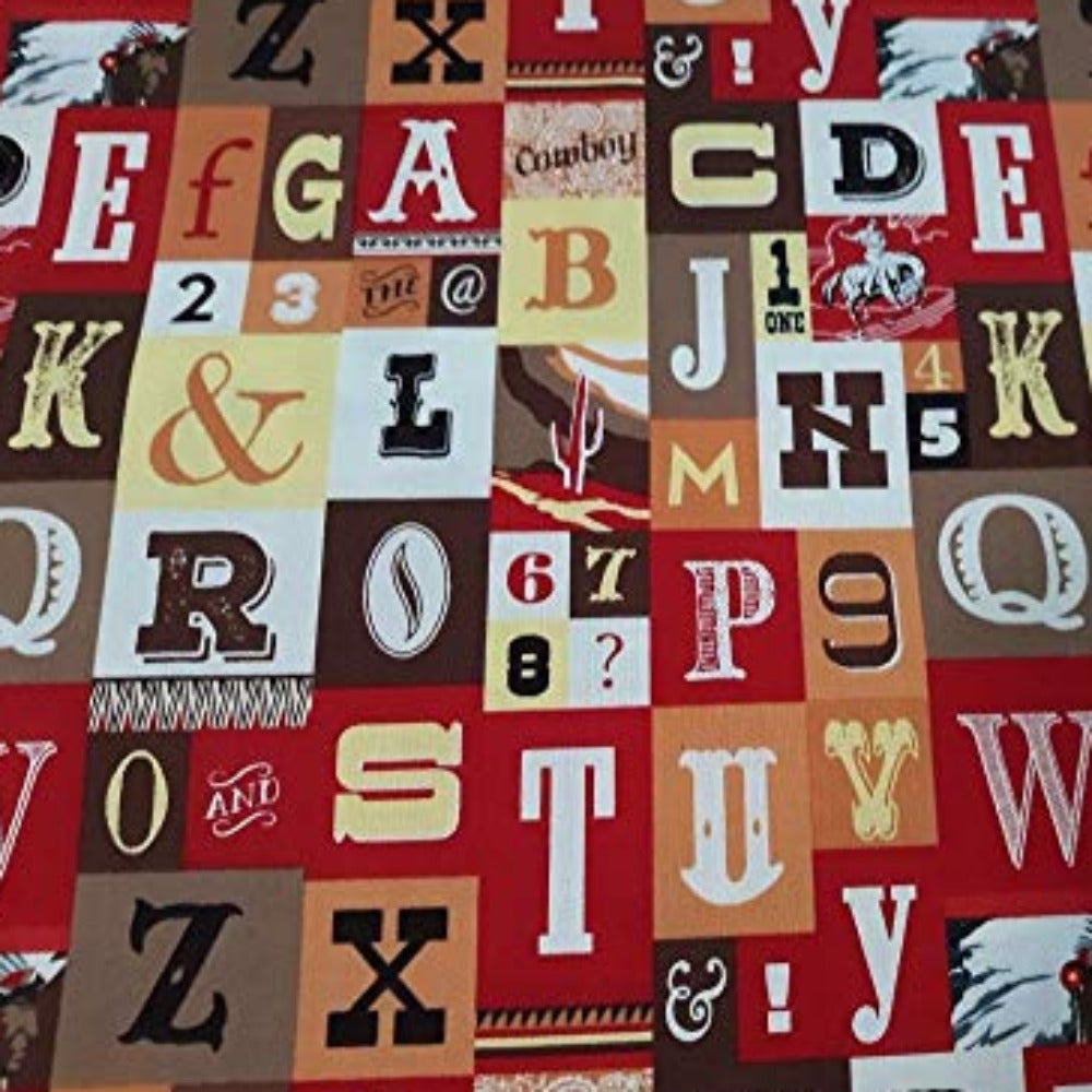 John Wayne Alphabet Cotton Fabric