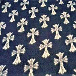 Christian Cross Blue Fleece Fabric