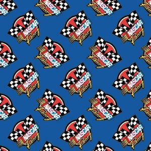 NASCAR Blue Cotton Fabric