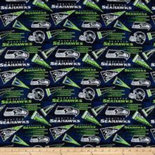 Load image into Gallery viewer, Handmade Valance or Curtain Panel Seahawks Flag
