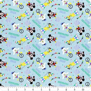 Disney Mickey Mouse Little Performer Blue Cotton Fabric