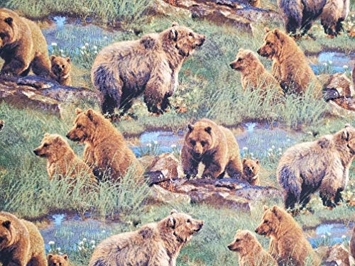 Grizzly Bear Cotton Fabric