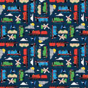 All Aboard with Thomas & Friends Sodor Navy Cotton Fabric