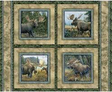 Load image into Gallery viewer, Caldwell Creek Moose Pillow Panel Cotton Fabric
