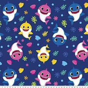 Baby Shark Blue Fleece Fabric