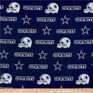 Cowboys Solid Blue Cotton Fabric