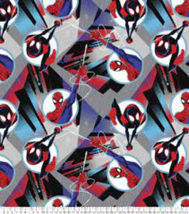 Spiderman City Badges Fleece Fabric