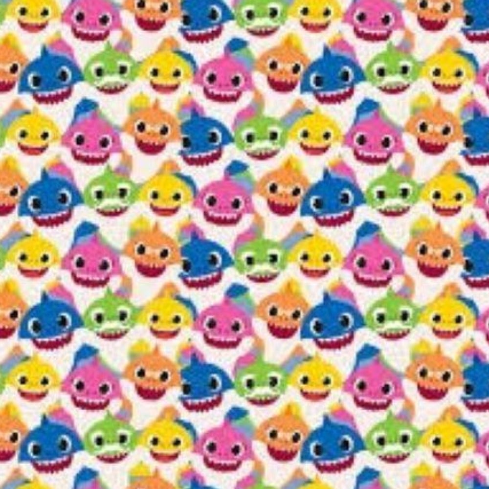 Baby Shark Family Packed Cotton Fabric