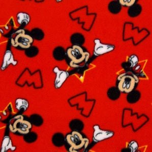 Mickey Mouse Red Fleece Fabric