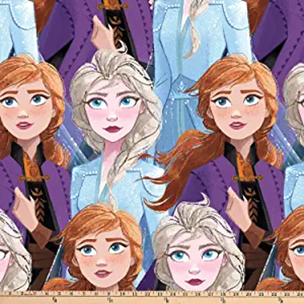 Frozen Elsa and Anna Packed Fleece Fabric
