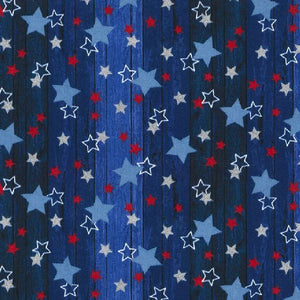 Patriotic Stars Wood Cotton Fabric