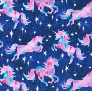 Unicorn Sky Glitter Cotton Fabric