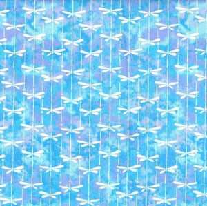 Dragonflies Blue/Purple Cotton Fabric