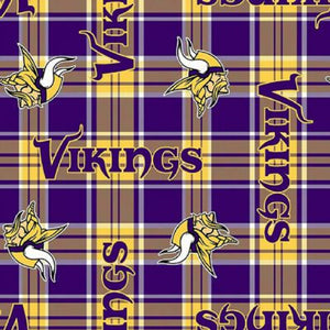 Vikings Plaid Fleece Fabric