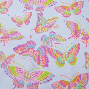 Butterfly Blue Flannel Fabric