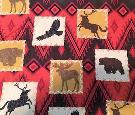 Wildlife Southwestern Flannel Fabric