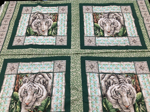 Tiger Cotton Pillow Panel Fabric