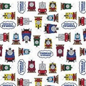 All Aboard with Thomas & Friends White Cotton Fabric