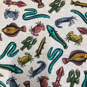 Sea Life Flannel Fabric