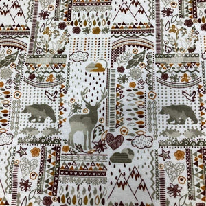 Wildlife Bohemian Nature Packed Super Snuggle Flannel Fabric