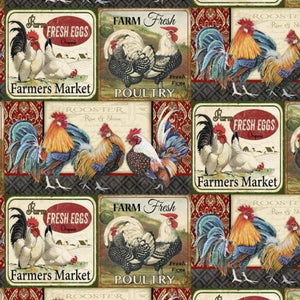 Rise and Shine Rooster Cotton Fabric