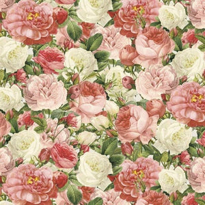 Vintage Rose Bouquet Cotton Fabric