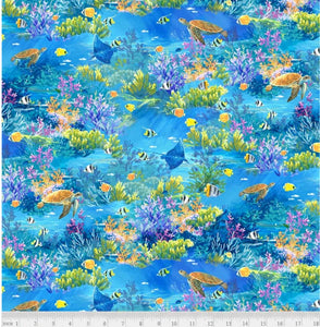Weekend in Paradise Ocean Cotton Fabric