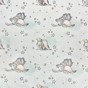 Disney Dumbo Senimental in Clouds Greeen Cotton Fabric