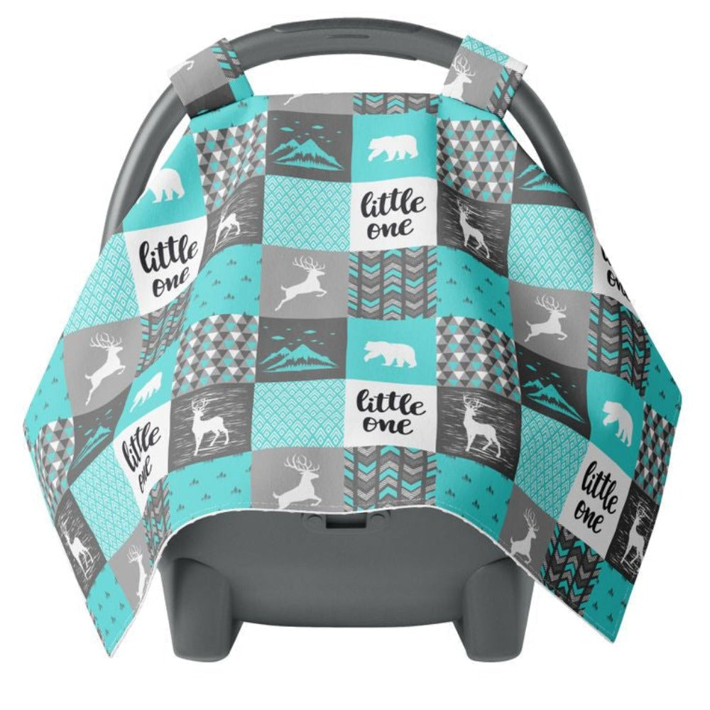 Canopy Car Seat Cover Minky Warm Baby Cover Wild Mountains