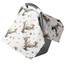 Load image into Gallery viewer, Canopy Car Seat Cover Minky Warm Baby Cover Wildflower Deer
